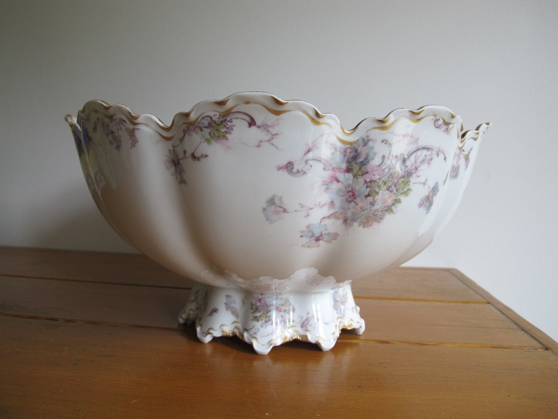Antique Haviland France Hand-Painted Porcelain Bowl 