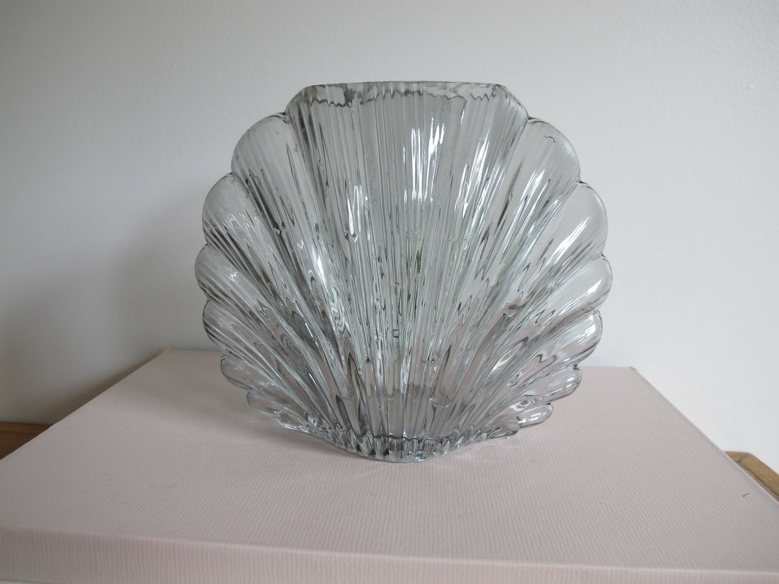 Vintage Glass Shell Vase