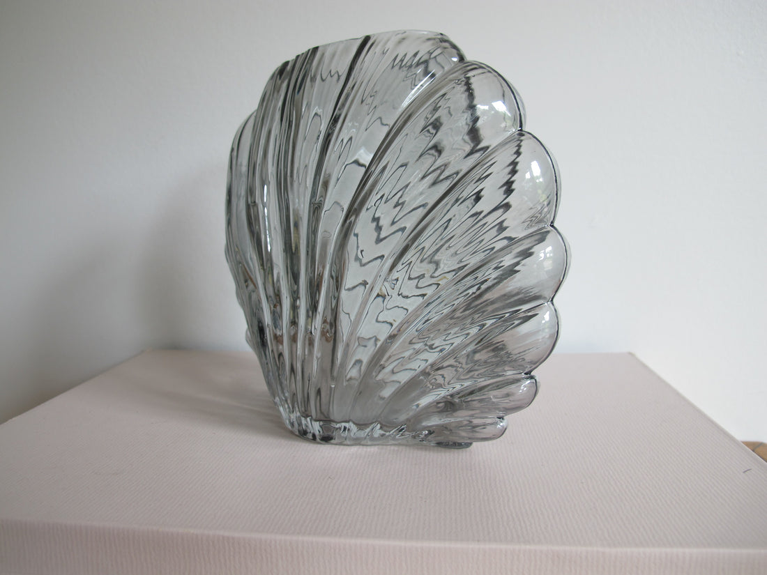 Vintage Glass Shell Vase