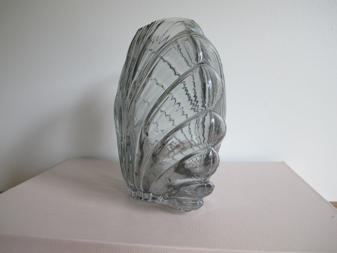 Vintage Glass Shell Vase