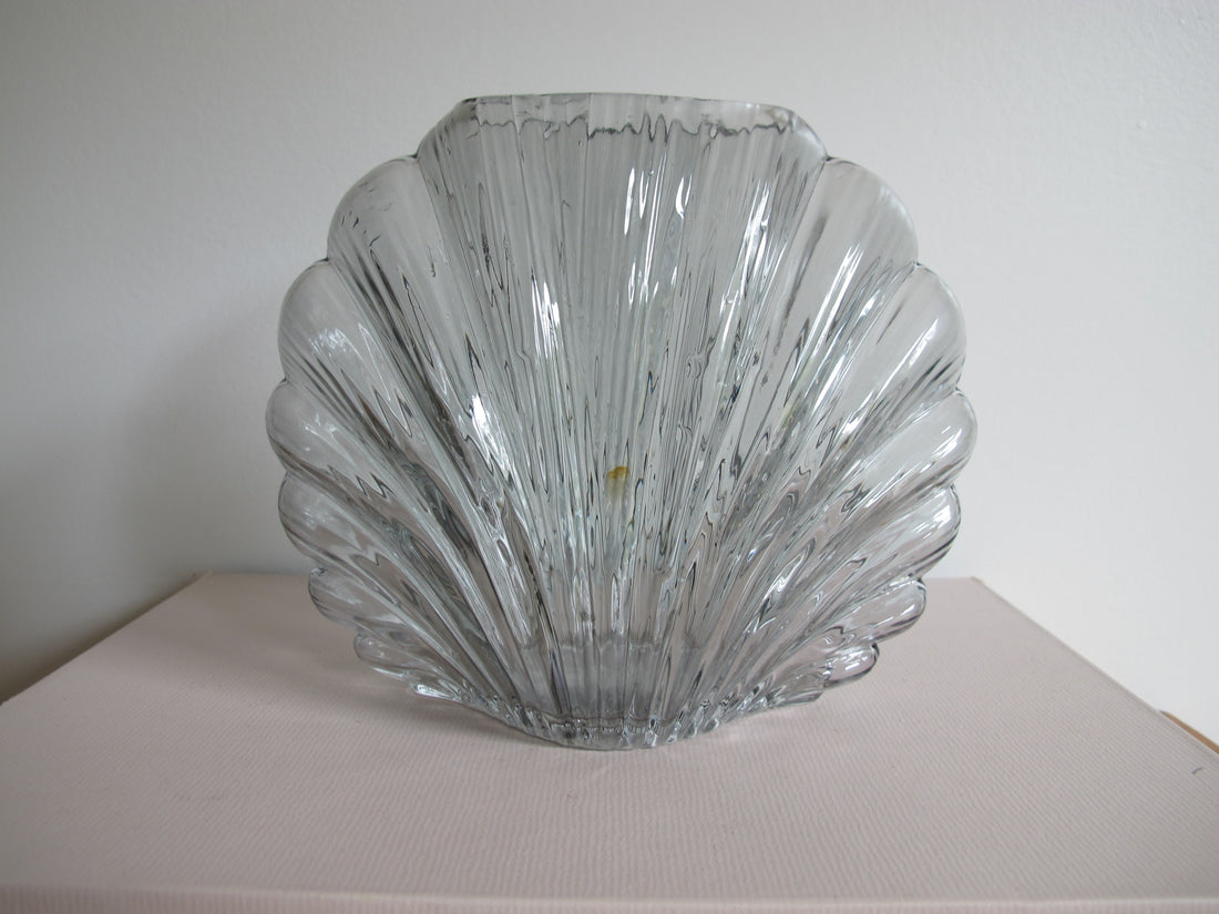 Vintage Glass Shell Vase