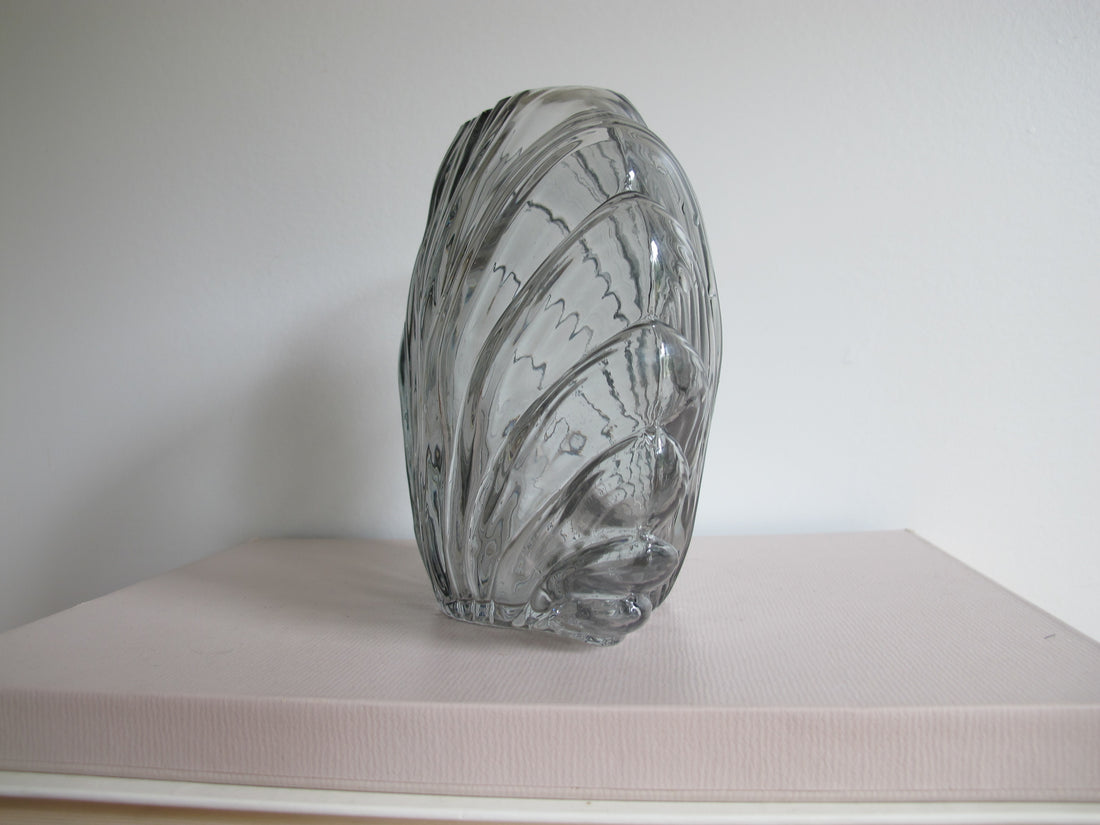 Vintage Glass Shell Vase