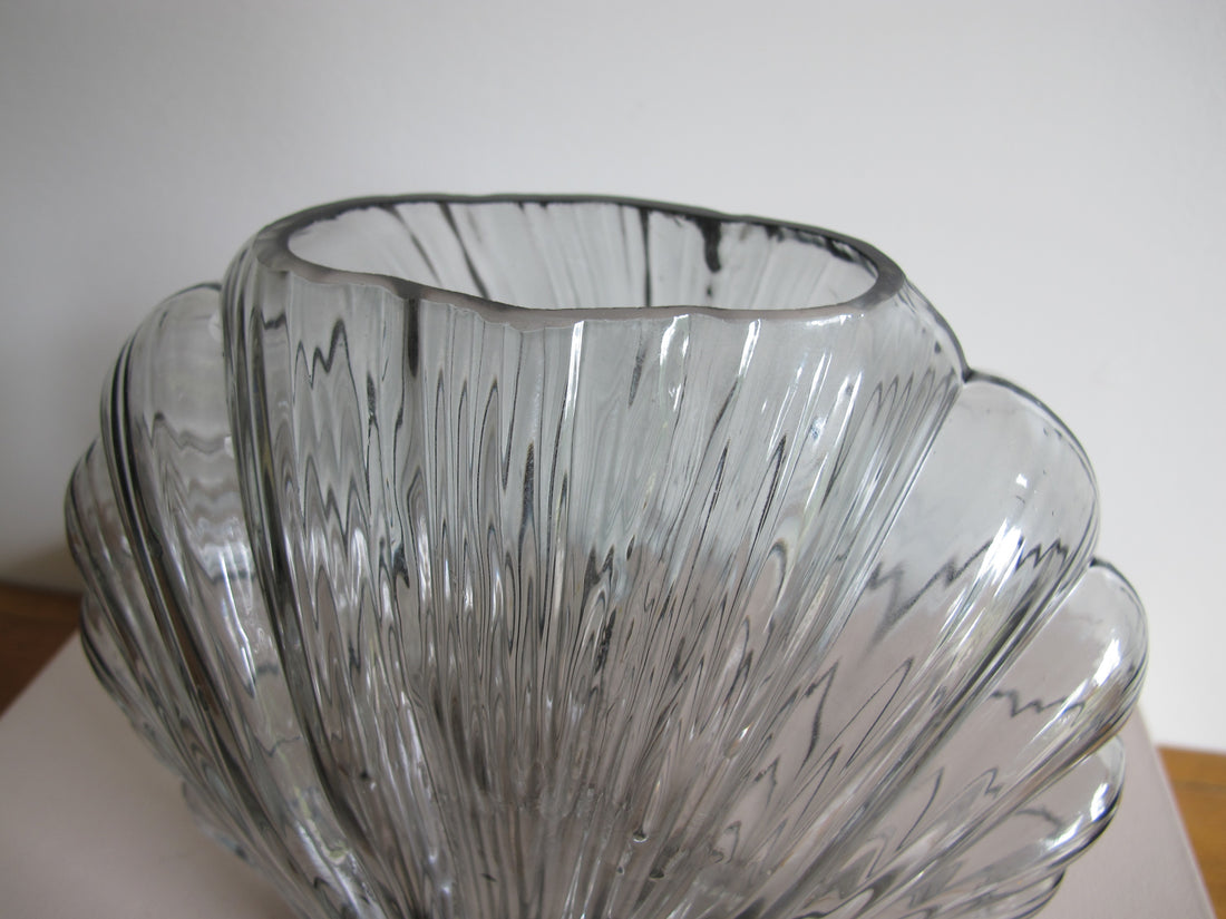 Vintage Glass Shell Vase