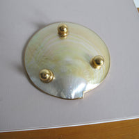 Shell Caviar Dish Mother of Pearl Indonesia With Gold Trim and Legs