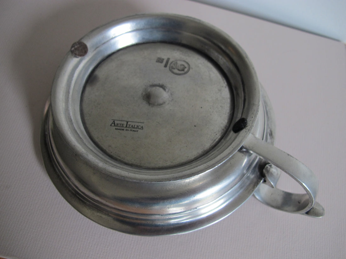 Pewter Arte Italica Marinoni Candle Holder Vintage Large