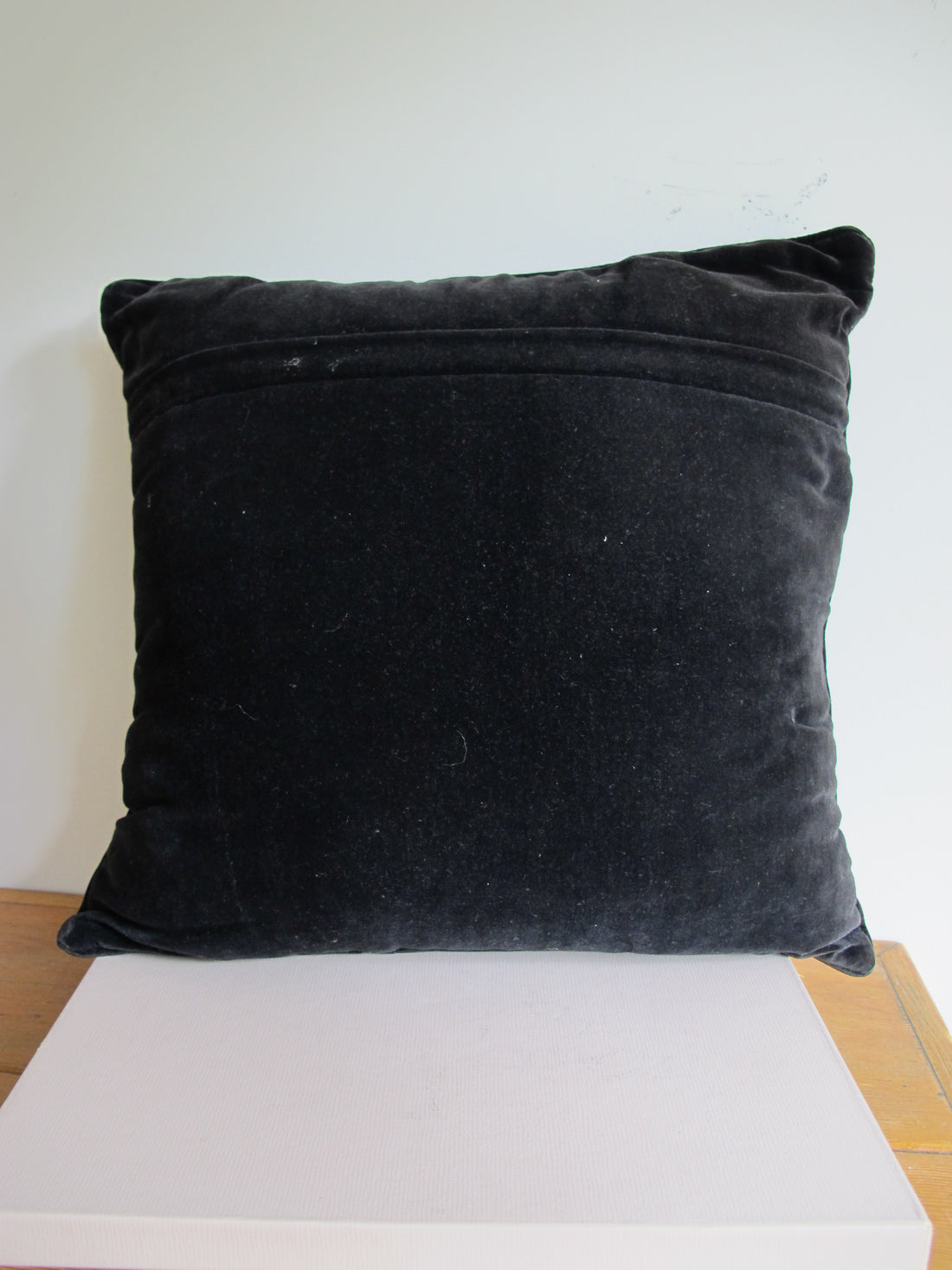 Embroidered Dog Pillow Spaniel Velvet Vintage Needlepoint Pillow