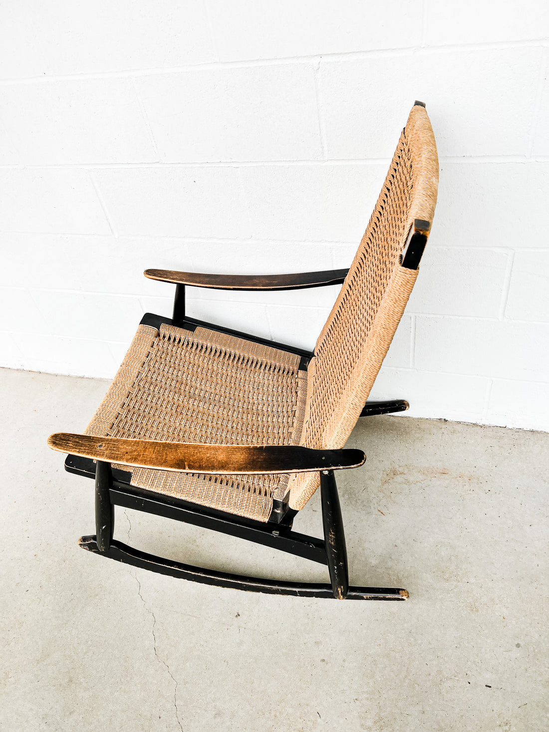 AFM Japan Midcentury Woven Rope Rocking Chair Portland Revibe