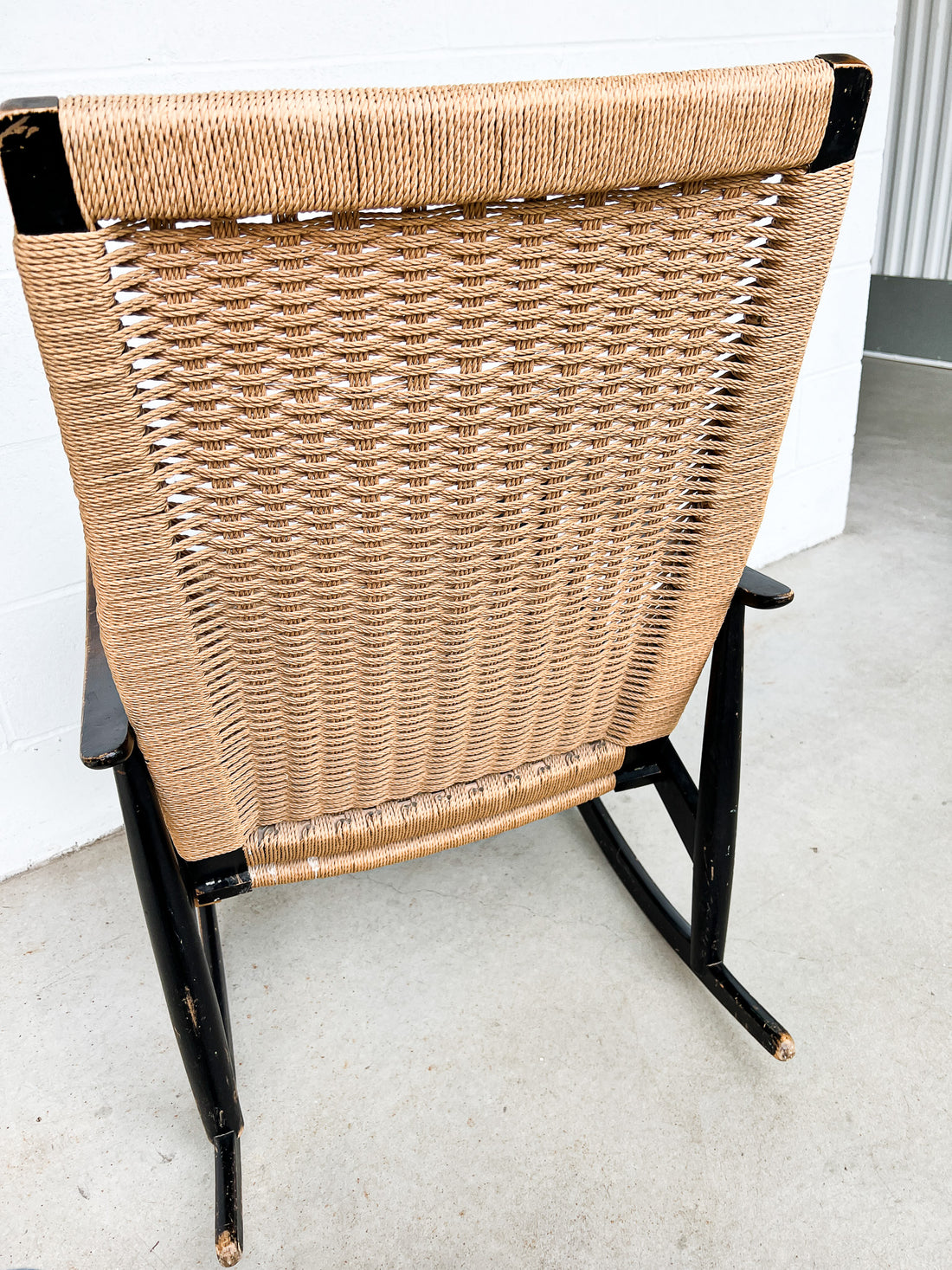 AFM Japan Midcentury Woven Rope Rocking Chair