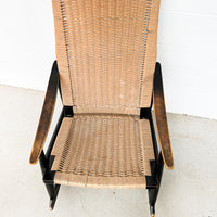 AFM Japan Midcentury Woven Rope Rocking Chair