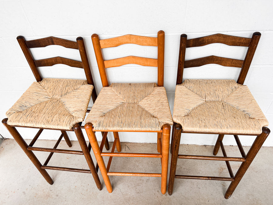 Rush Seat Wood Barstools Chairs (Sold as a set or Individually)