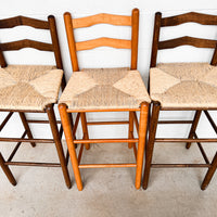 Rush Seat Wood Barstools Chairs (Sold as a set or Individually)