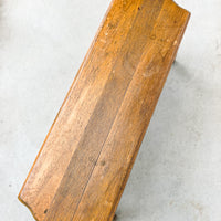 Primitive carved Wood Bench Stool