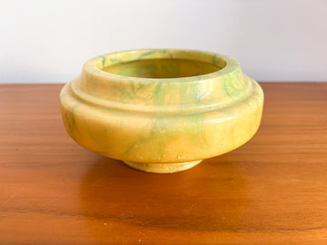 Vintage Stone Yellow Alabaster Marble Bowl