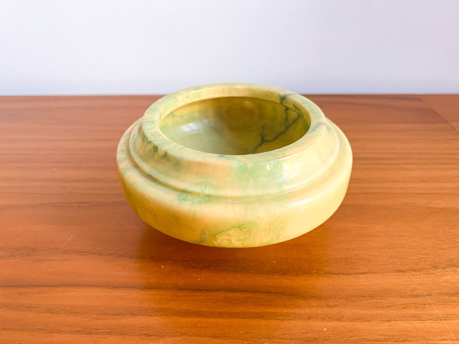 Vintage Stone Yellow Alabaster Bowl