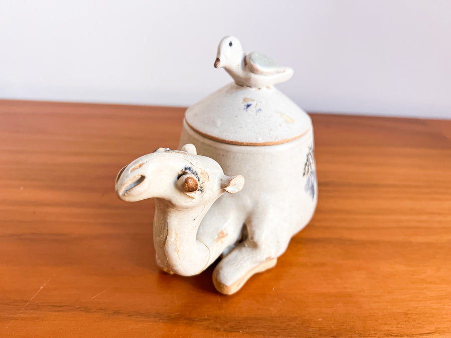 Ceramic Studio Pottery Camel Box Canister Dish