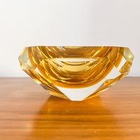 Murano Style Crystal Glass Ashtray Dish. italian Hand blow Glass