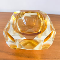 Murano Style Crystal Glass Ashtray Dish. italian Hand blow Glass