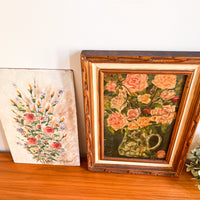 Vintage Floral Boquet Still Life Canvas Paintings (Sold Individually)