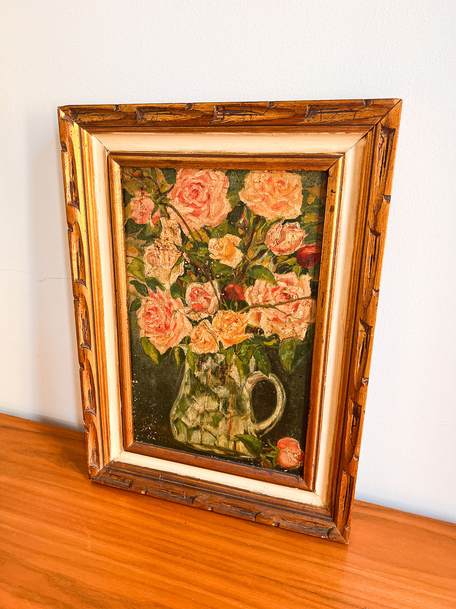 Vintage Floral Boquet Still Life Canvas Paintings (Sold Individually)