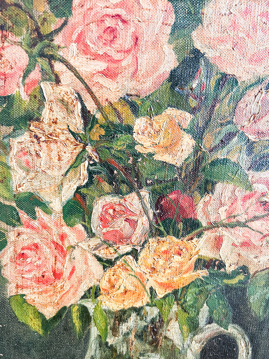 Vintage Floral Boquet Still Life Canvas Paintings (Sold Individually)