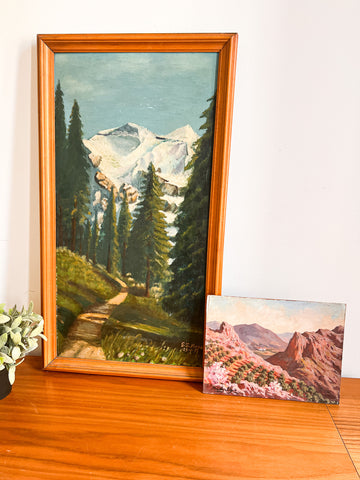 Vertical mountainscape SS Moya Framed and signed