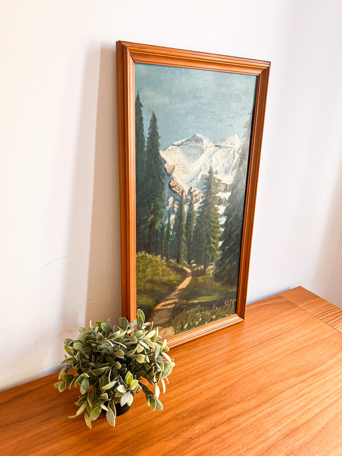 Vertical mountainscape SS Moya Framed and signed