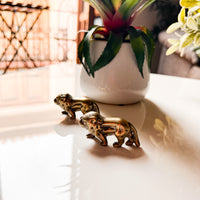 Mini Brass Lions Statues Sculptures