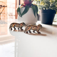 Mini Brass Lions Statues Sculptures