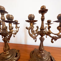 Antique Brass Candelabras Set of 2