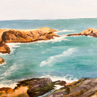 1991 by M pattares ocean european Coastline Painting on Canvas unframed