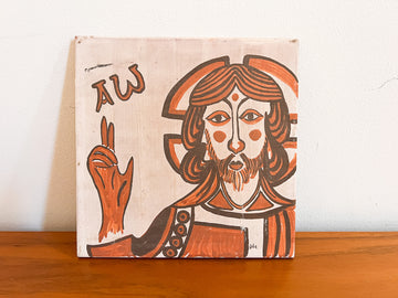 Jesus Religious Painted  Terracotta Tile Art