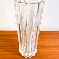 Ice Glass Crystal Tall Wavy Cylindrical Vase