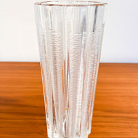 Ice Glass Crystal Tall Wavy Cylindrical Vase