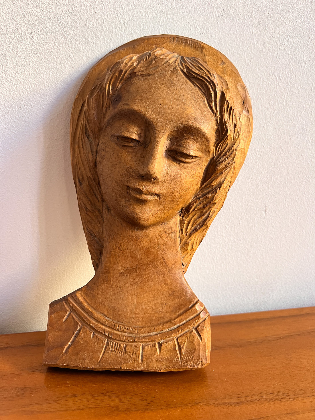 Carved Wood Mary Art