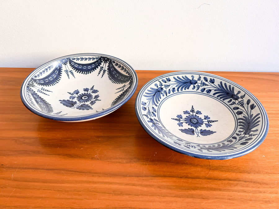 Teresa Parzobispo 1992 Blue and White Ceramic Bowls