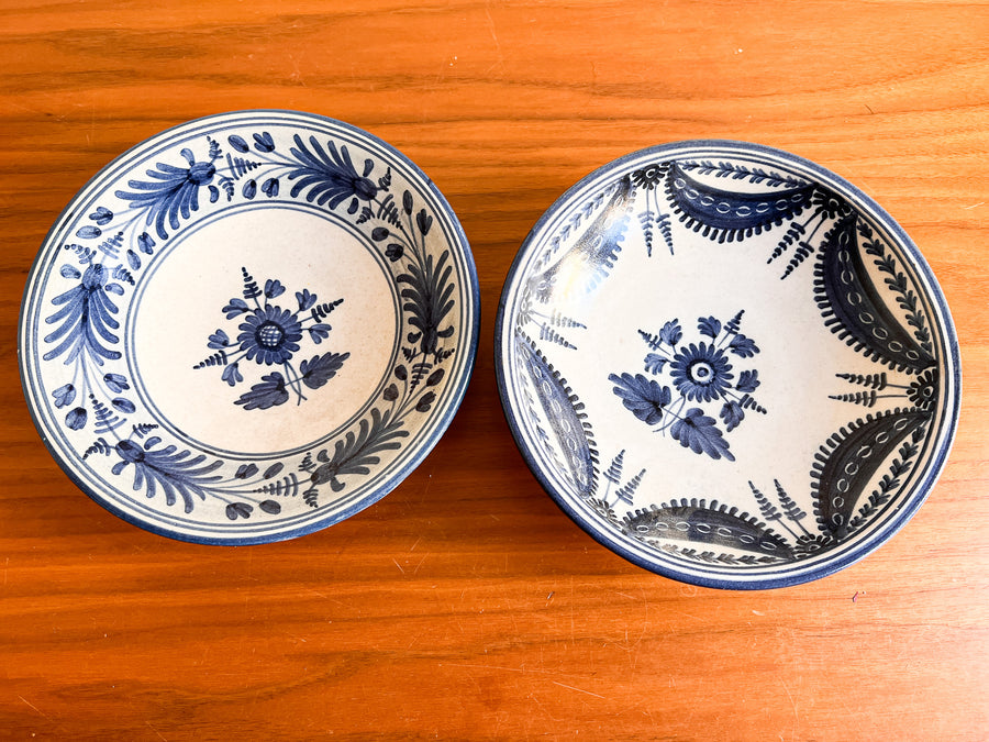 Teresa Parzobispo 1992 Blue and White Ceramic Bowls