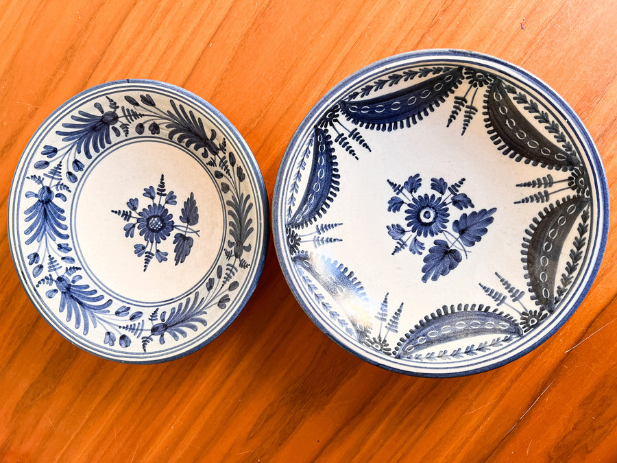 Teresa Parzobispo 1992 Blue and White Ceramic Bowls