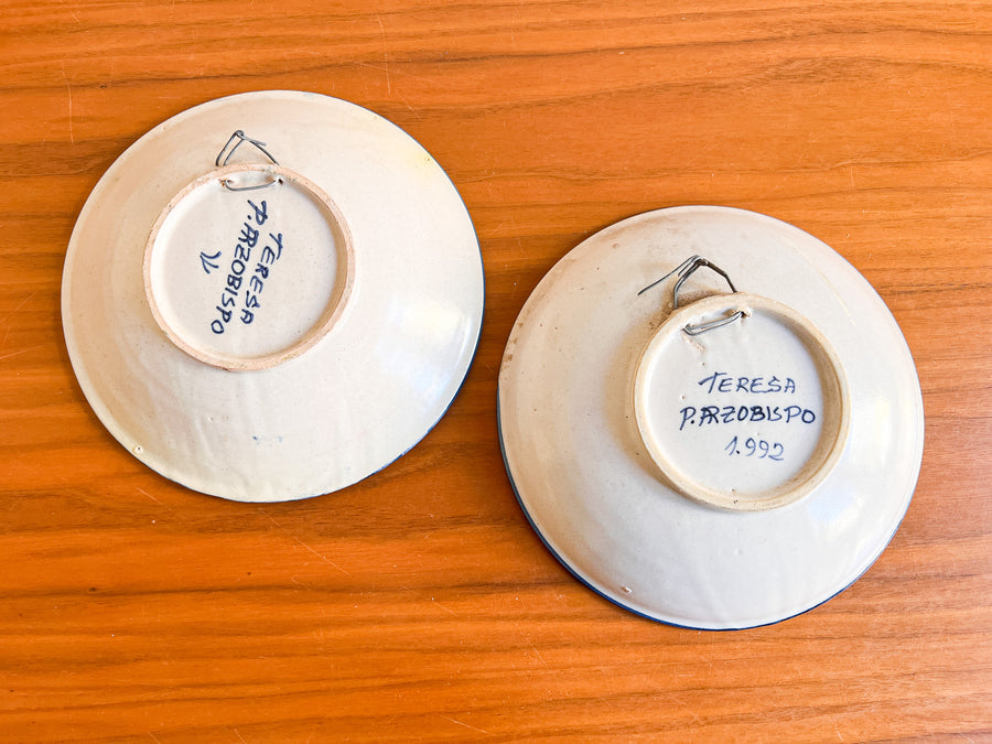 Teresa Parzobispo 1992 Blue and White Ceramic Bowls