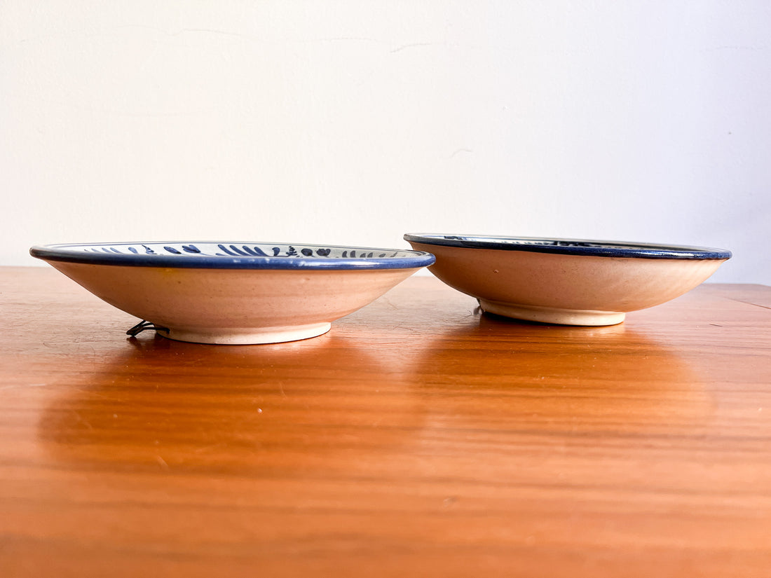 Teresa Parzobispo 1992 Blue and White Ceramic Bowls (Sold Separately)