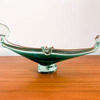 Murano Style Green Glass gondola Ashtray Dish