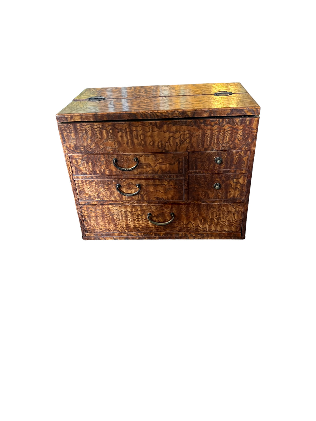 Marbled Wood Antique Sewing Box