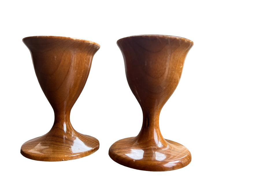 Myrtle Wood Pedestal Candle holders