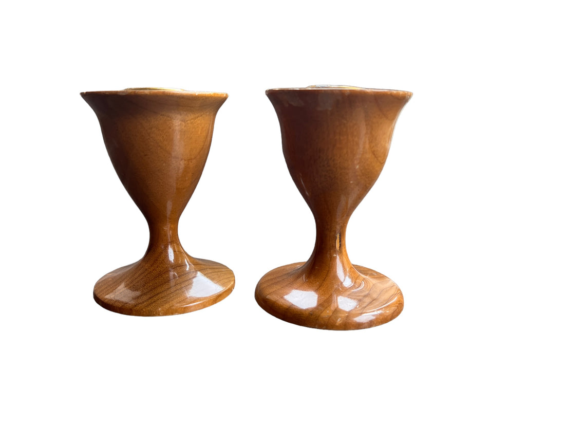 Myrtle Wood Pedestal Candle holders