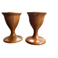 Myrtle Wood Pedestal Candle holders