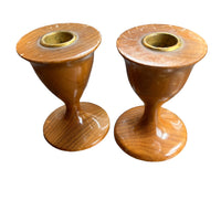 Myrtle Wood Pedestal Candle holders