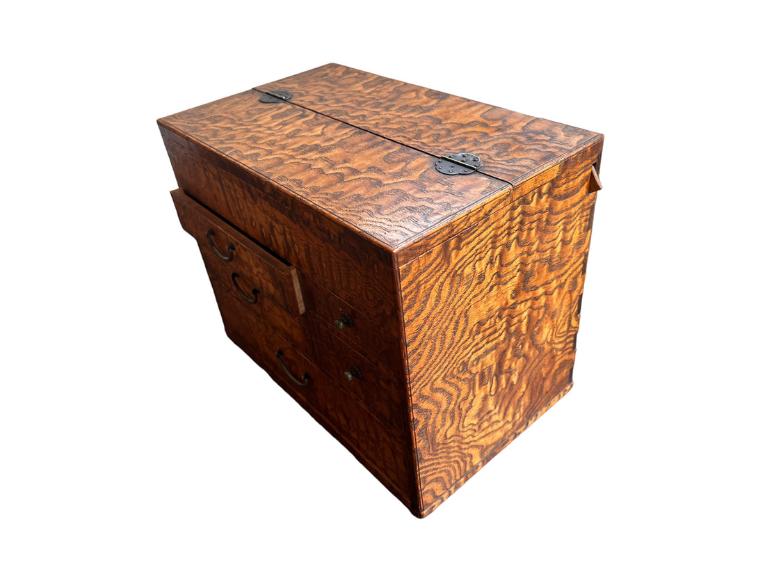 Marbled Wood Antique Sewing Box