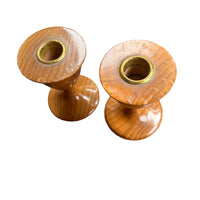 Myrtle Wood Pedestal Candle holders