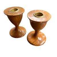 Myrtle Wood Pedestal Candle holders