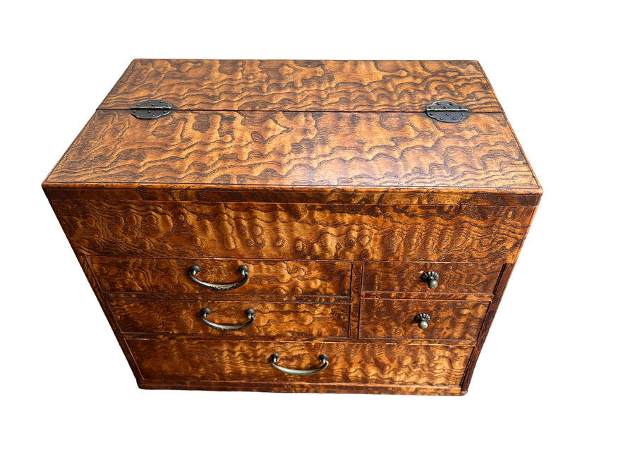 Marbled Wood Antique Sewing Box