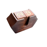 Midcentury Wood Block Desk Calendar